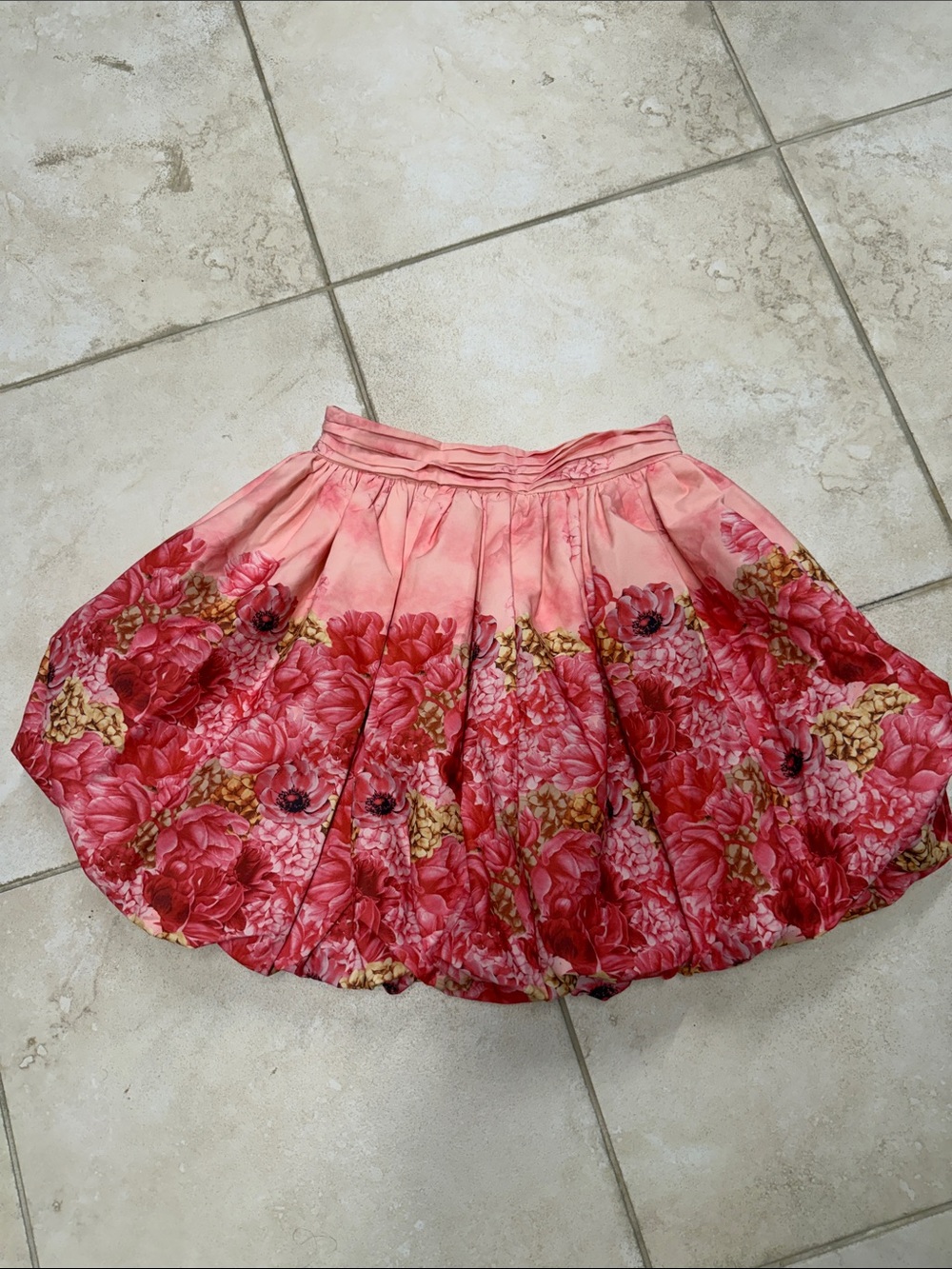 Beulah Pink Floral Bubble Skirt